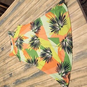 Kaari Blue Green And Orange Sleeveless Dress Sz small